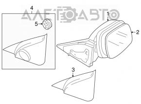 Зеркало боковое правое в сборе Mazda3 03-09 3 пина, серебро