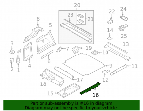 Крепление пола багажника правое BMW X5 F15 16-18 plug-in под 2 ряда
