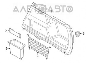 Карман багажника левый BMW X1 F48 16-22 черный, потерт
