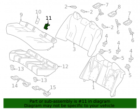 Накладка Isofix заднього ряду сидінь Toyota Camry v70 18-24 сіра, зламана напрямна