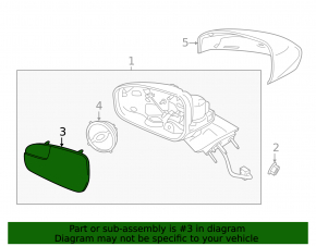 Зеркальный элемент правый Ford Fusion mk5 13-20
