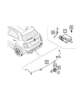 Парктроник задний Fiat 500L 14-
