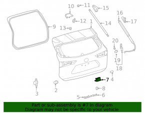 Ручка двери багажника внутренняя Toyota Highlander 20-26