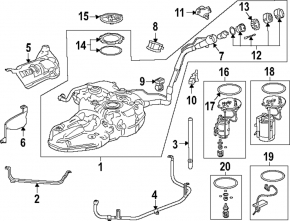 Топливный бак с горловиной Honda CRV 23-26 1.5T