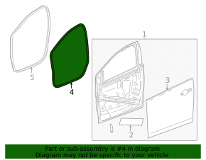 Уплотнитель двери передней левой Chevrolet Volt 16-