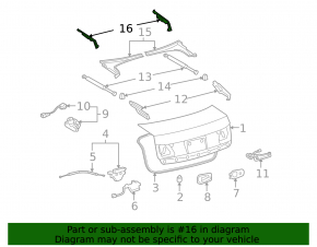 Накладка петли багажника левая Lexus GS300 GS350 GS430 GS450h 06-11 верхняя часть