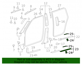 Накладка порога задняя левая внешняя Lexus RX300 98-03