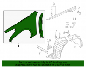 Крыло переднее правое Infiniti G25 G35 G37 4d 07-15
