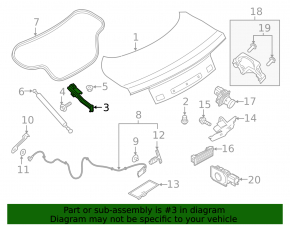 Петля крышки багажника правая Ford Mustang mk6 15-23 кабрио