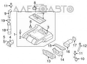Воздухоприемник крышка VW Passat b7 12-15 USA 2.5