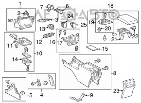 Накладка торпеди збоку права центральна Toyota Camry v50 12-14 usa сіра, подряпини