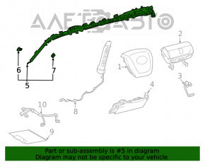 Подушка безопасности airbag боковая шторка левая Toyota Highlander 20-26