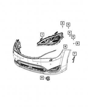 Фара передняя левая Chrysler Pacifica 19-20