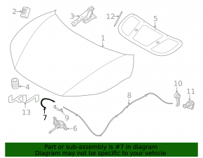Трос открывания замка капота передняя часть Kia EV6 22-24