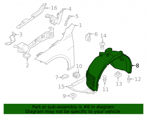 Подкрылок передний правый BMW 2 F44 20-24 228i