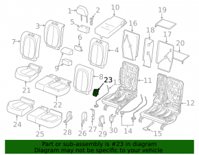 Заглушка Isofix заднього сидіння 2-го ряду BMW X2 F39 18-23 чорна