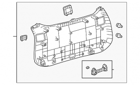 Обшивка дверей багажника нижня Toyota Rav4 19-24 чорна
