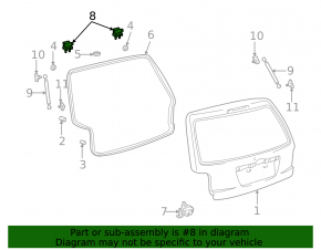 Петля двери багажника левая Toyota Highlander 01-07