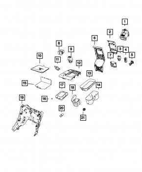Подстаканники центральной консоли Jeep Compass 22-26