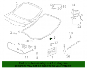 Отбойник крышки багажника Honda Accord 13-17