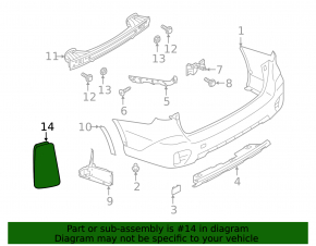 Відбивач задній правий Subaru Outback 20-22