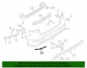 Отражатель заднего бампера правый Ford Focus mk3 16-18 RS, 5d