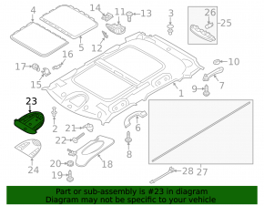 Плафон освещения передний Mini Cooper Countryman R60 10-16 черн, под люк