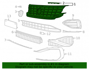Решетка радиатора grill VW Passat 20-22 R-Line