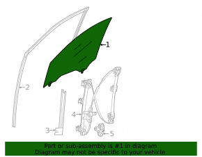 Стекло двери передней правой Nissan Pathfinder 13-17