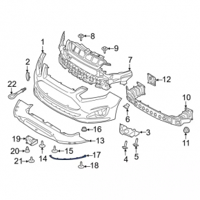 Губа переднего бампера правая Ford C-max MK2 13-18 usa