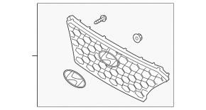Решетка радиатора grill Hyundai Santa FE 21-23