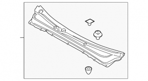 Решетка дворников пластик Subaru Legacy 15-16