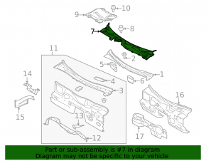 Решетка дворников пластик Ford Mustang mk6 18-23