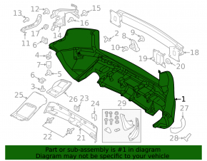 Бампер задній голий Land Rover Range Rover Evoque 12-18
