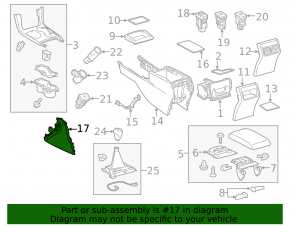 Накладка центральной консоли передняя правая Toyota Camry v55 15-17 usa, черная