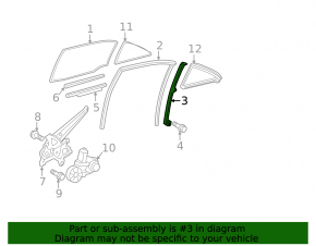 Направляющая стекла двери задней правой Toyota Camry v40