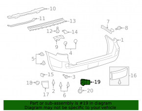 Парктроник переднего бампера Toyota Land Cruiser 13-15