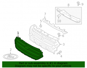 Решетка радиатора grill Ford Escape MK3 17-19 рест черн глянец