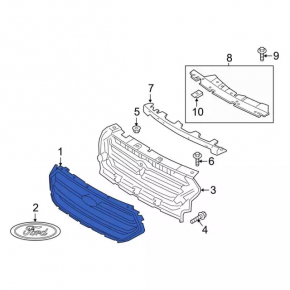 Решетка радиатора grill Ford Escape MK3 17-19 рест черн глянец