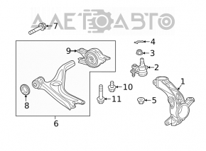 Цапфа передня Honda Civic X FC 16-21 1.5T