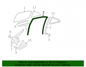 Уплотнитель стекла задний правый Toyota Camry v40