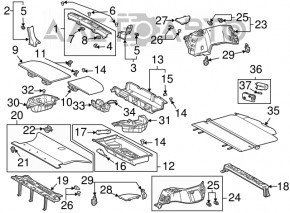 Шторка багажника Lexus RX300 RX330 RX350 RX400h 04-08 беж
