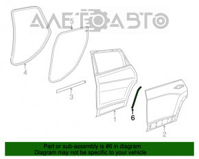 Уплотнитель арки задний правый Jeep Cherokee KL 14-23