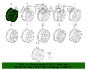 Диск колесный R16 Jeep Renegade 15-23 сталь черный