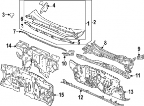 Уплотнитель решетки дворников левый Honda CRV 23-26