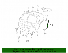 Амортизатор двери багажника левый Acura MDX 07-09