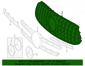Решетка радиатора grill Mercedes W167 GLE 24-25