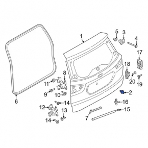 Отбойник двери багажника Ford Ecosport 18-22 нижний