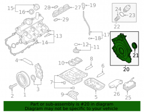 Передняя крышка двигателя Audi A6 C7 16-18 3.0T CREC