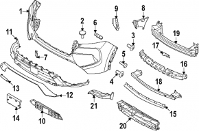 Губа переднього бампера Nissan Rogue 24-26 S, SV